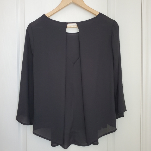 LUSH Sheer Black Blouse - Picture 4 of 11